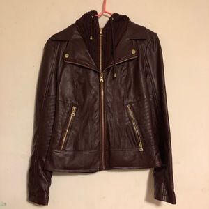 Black Rivet Faux Leather Jacket